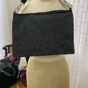 Shoulder bag black with silver studs
